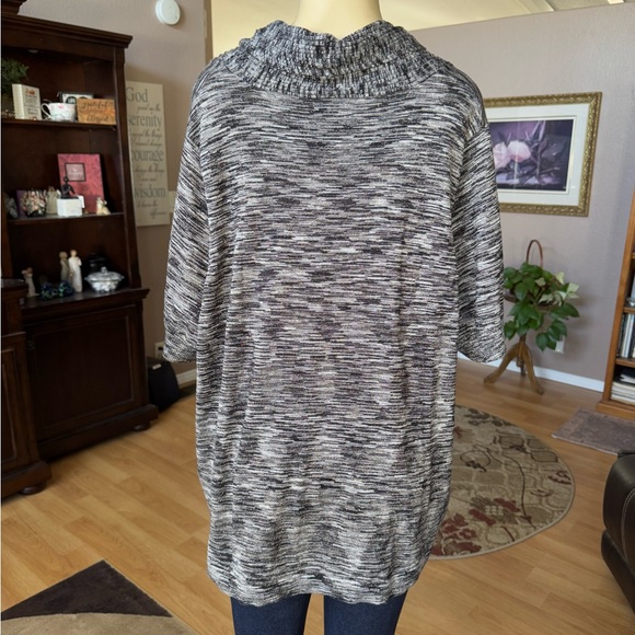 Apt 9 gray, black & gold metallic short sleeve cowl neck sweater-size XXXL - Picture 9 of 9